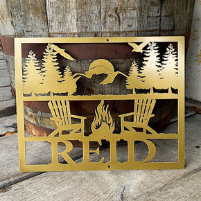 monogram metal gift Campfire Monogram Sign *with LIVE PREVIEW*