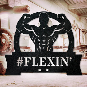 monogram metal gift Gym Flexing Muscle Monogram