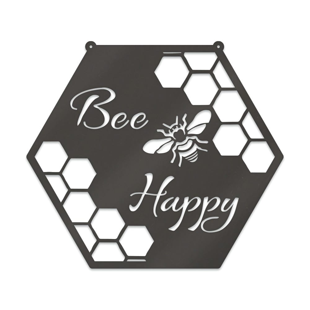 Bee Happy - Bee Hive Metal Sign