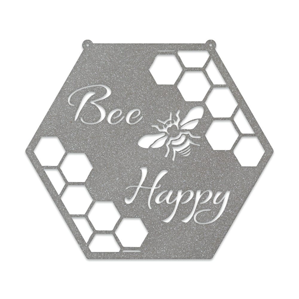 Bee Happy - Bee Hive Metal Sign