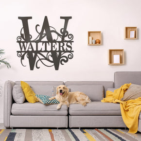 monogram metal gift Split Letter Monogram - Metal Sign *with LIVE PREVIEW*