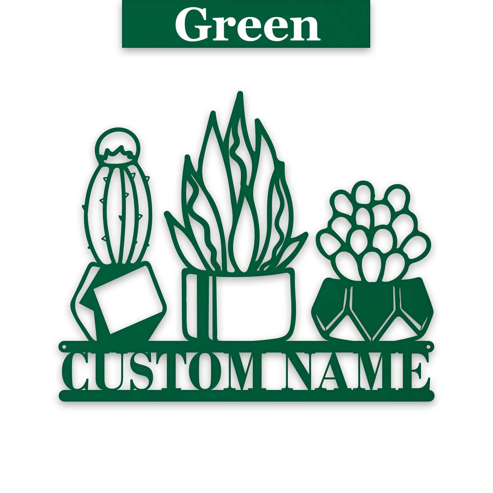 personalized succulents 3 Little Succulents Personalized Metal sign