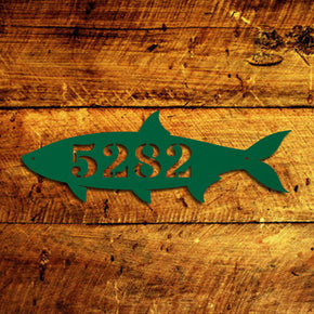 Solid Fish Personalized Address Metal Sign