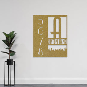 monogram metal gift Modern Skyline Address Customizable Metal Plaque