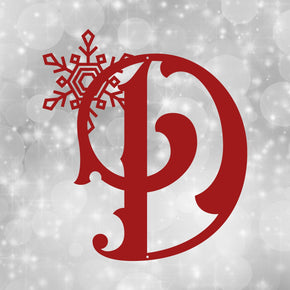 monogram metal gift Christmas Snowflake Holiday Alphabet Individual Letters