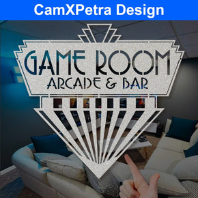 monogram metal gift Cam & Petra Game Room Arcade Metal Sign