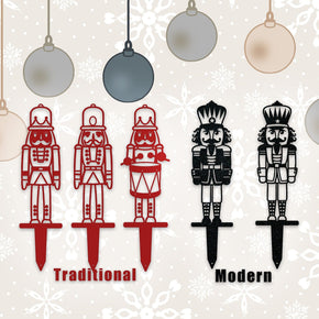 Monogram Metal Shop Metal MonogramSign Christmas Nutcracker Holiday Yard Stakes, Traditional or Modern Designs, Outdoor Holiday Decor