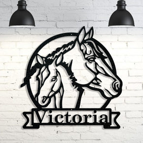 monogram metal gift Farm Horse and Pony Personalized Metal Sign