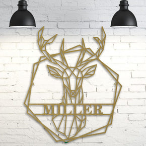 monogram metal gift Personalized Geometrix Buck Metal Sign