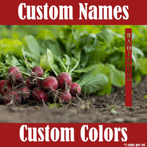 monogram metal gift Gourmet Vegetable Stakes - Set of 5 - Custom Names and Colors
