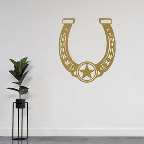 monogram metal gift Ornate Lucky Horseshoe with Star Metal Sign
