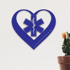 monogram metal gift Personalized Paramedic Heart Metal Sign
