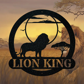 monogram metal gift Wildlife Safari Lion - Personalized Metal Sign