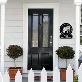 monogram metal gift Elephant Circle Customizable Metal Address or Nameplate