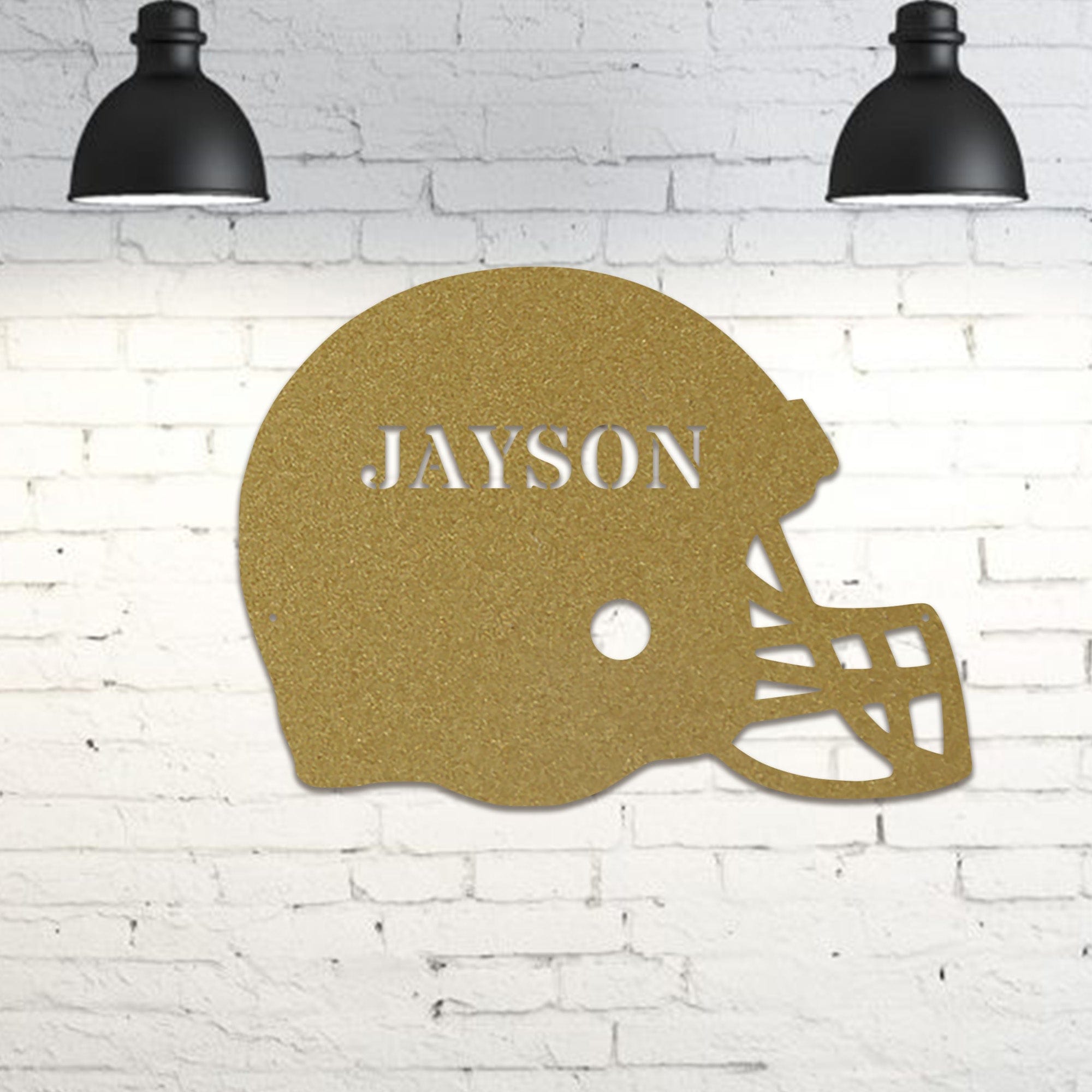 custom football helmet wall art Football Helmet Personalized Metal Sign - Custom Football Decor