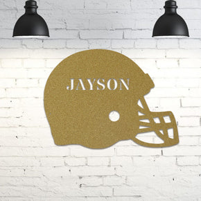 Football Helmet Personalized Metal Sign - Custom Football Decor | Durable Outdoor Wall Art monogram metal gift