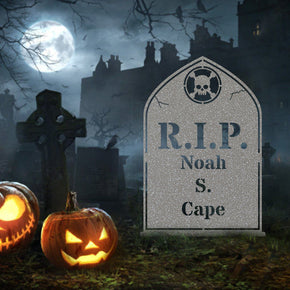 monogram metal gift HALLOWEEN Personalized RIP Grave Marker Yard Stake