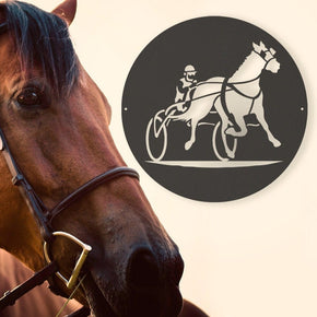 Harness Racing Metal Sign - Custom Equestrian Wall Decor | Powder Coated, Made in USA monogram metal shop