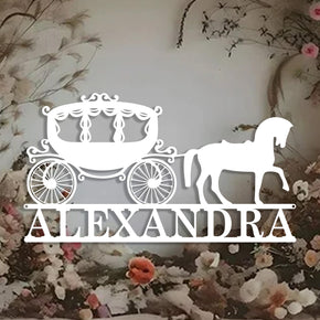 monogram metal gift Horse Draw Carriage Personalized Sign