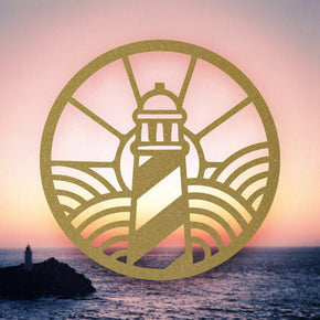 monogram metal shop Lighthouse Sunrise Metal Outdoor Sign