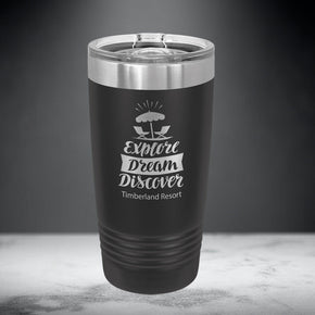 Monogram Metal Shop Tumbler Personalized Insulated Tumbler, Laser Engraved Business Logo on Travel Mug, Corporate Promotional Gifts