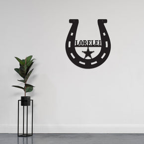 monogram metal gift Lucky Horseshoe Personalized Metal sign