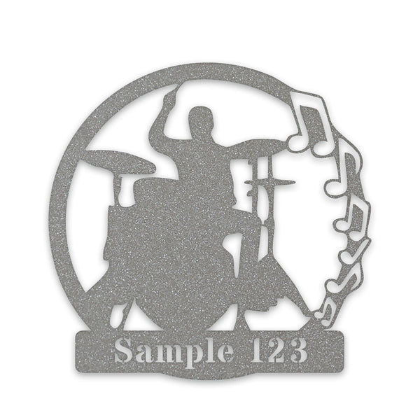 Drummer Sign Drummer Metal Sign - Monogram Metal Gift Powder Coated Steel - monogram ...
