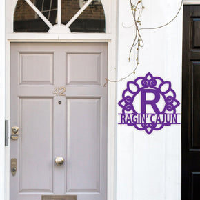 monogram metal gift Ornate Border Alphabet Style 1