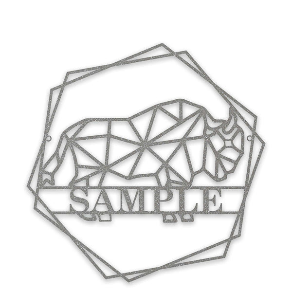 Personalized Geometrix Bison Metal Sign - monogram metal shop