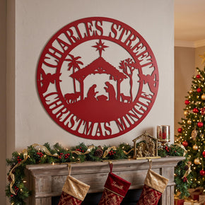 Personalized Nativity Metal Christmas Decor monogram metal shop