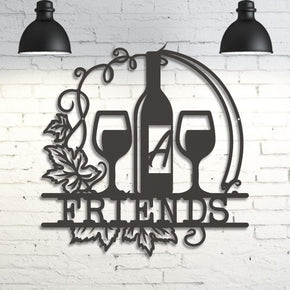 monogram metal gift Personalized Wine and Vine Metal Wall Art Sign