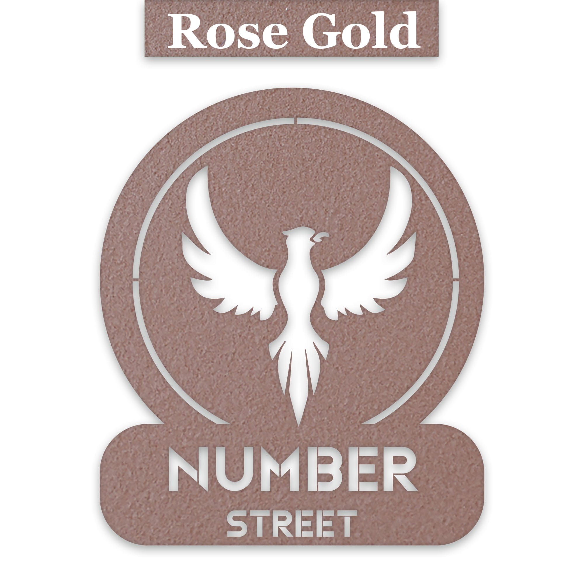 Phoenix Circle Customizable Metal Address or Nameplate
