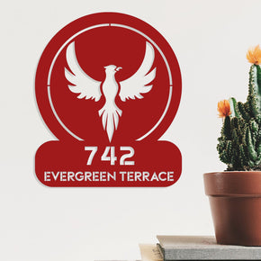 monogram metal gift Phoenix Circle Customizable Metal Address or Nameplate