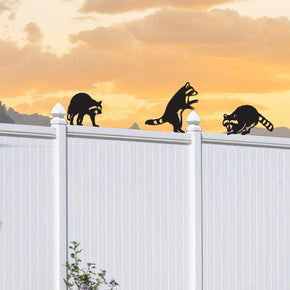 Raccoon Yard Stakes - Set of 3 Metal Garden Decor | Weather Resistant Outdoor Art Monogram Metal Shop