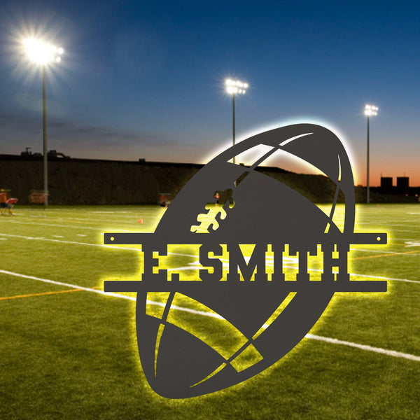 Sport Ball Monogram - FOOTBALL- Personalized Metal Sport Sign ...