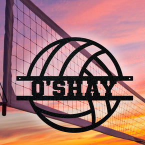Volleyball Metal Sign - Custom Metal Sign with Powder Coated Finish for Sports Decor monogram metal shop