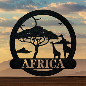 monogram metal gift Wildlife Safari Giraffe - Personalized Metal Sign