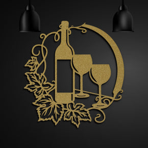 monogram metal gift Wine and Vines Metal Wall Art Decor