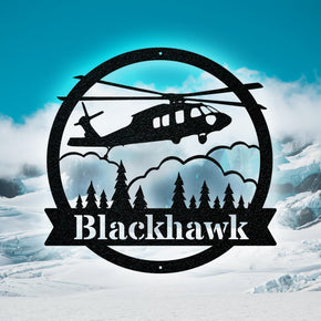 monogram metal gift Blackhawk Helicopter Monogram - Aviator Gift