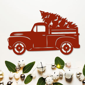 monogram metal gift Christmas Tree Truck
