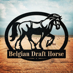 monogram metal gift Belgian Draft Horse Monogram
