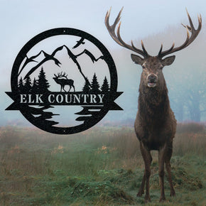 monogram metal gift Great Outdoor Elk Monogram *with Live Preview*