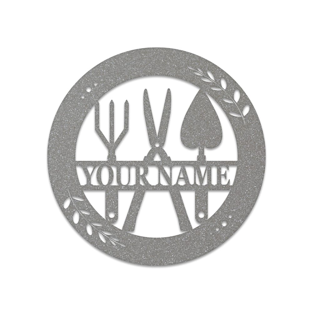 Gardening Tools Monogram - Metal Sign - monogram metal shop