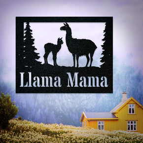 monogram metal gift Llama Monogram - Metal Sign