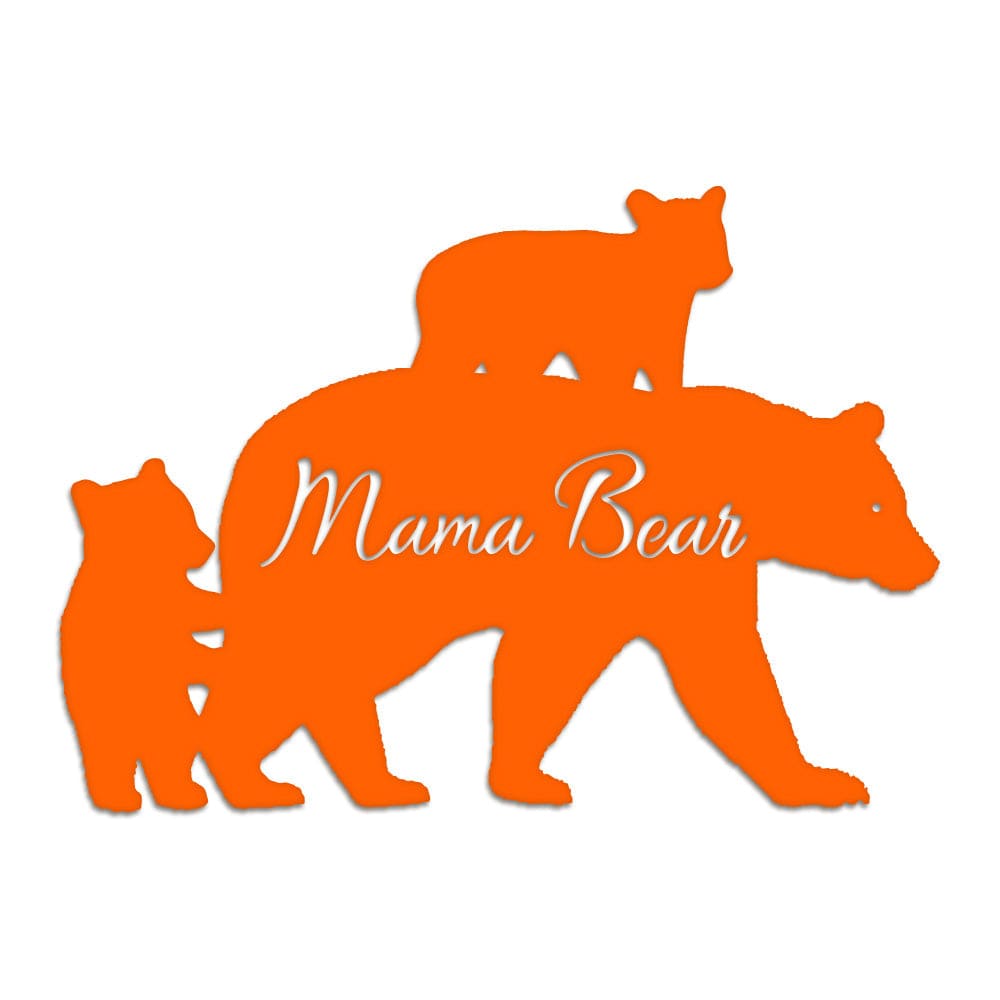 Mama Bear with Cub - Metal Wall Art