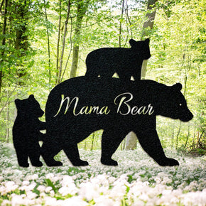 monogram metal gift Mama Bear & Cubs - Great Outdoor Decor