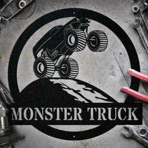 monogram metal gift Monster Truck Monogram Sign