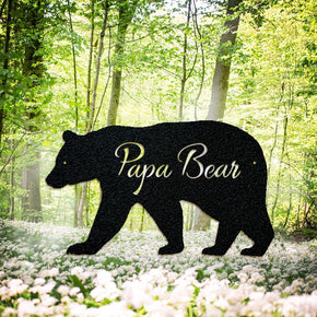 monogram metal gift Papa Bear - Great Outdoor Decor