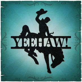 Cowboy Split Bucking Bronco Monogram