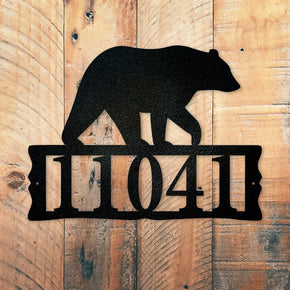Bear Metal Address Plaque